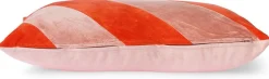 Sierkussens & Plaids-HKLIVING Striped Velvet Koraal Sierkussen Rood, Roze