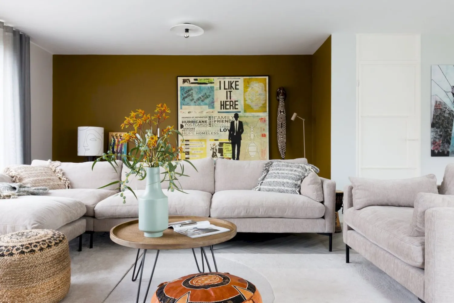 Hockers|Poefs-Zuiver Summer Hocker Latte