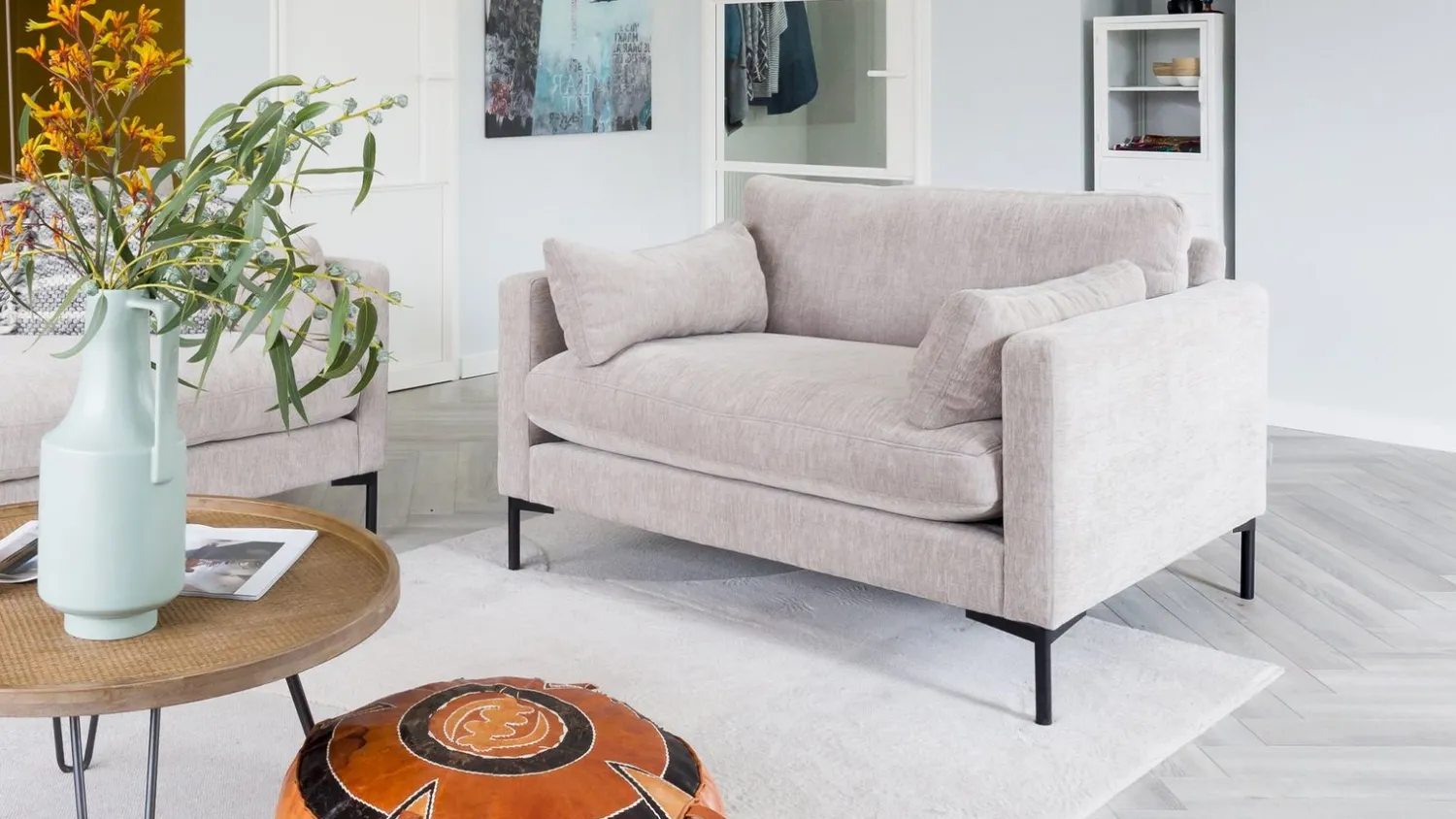 Loveseats-Zuiver Summer Loveseat Latte