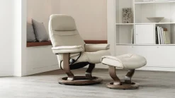 Leren Fauteuils|Relaxfauteuils-Stressless Sunrise Relaxfauteuil Zwart
