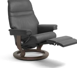 Leren Fauteuils|Relaxfauteuils-Stressless Sunrise Relaxfauteuil Zwart