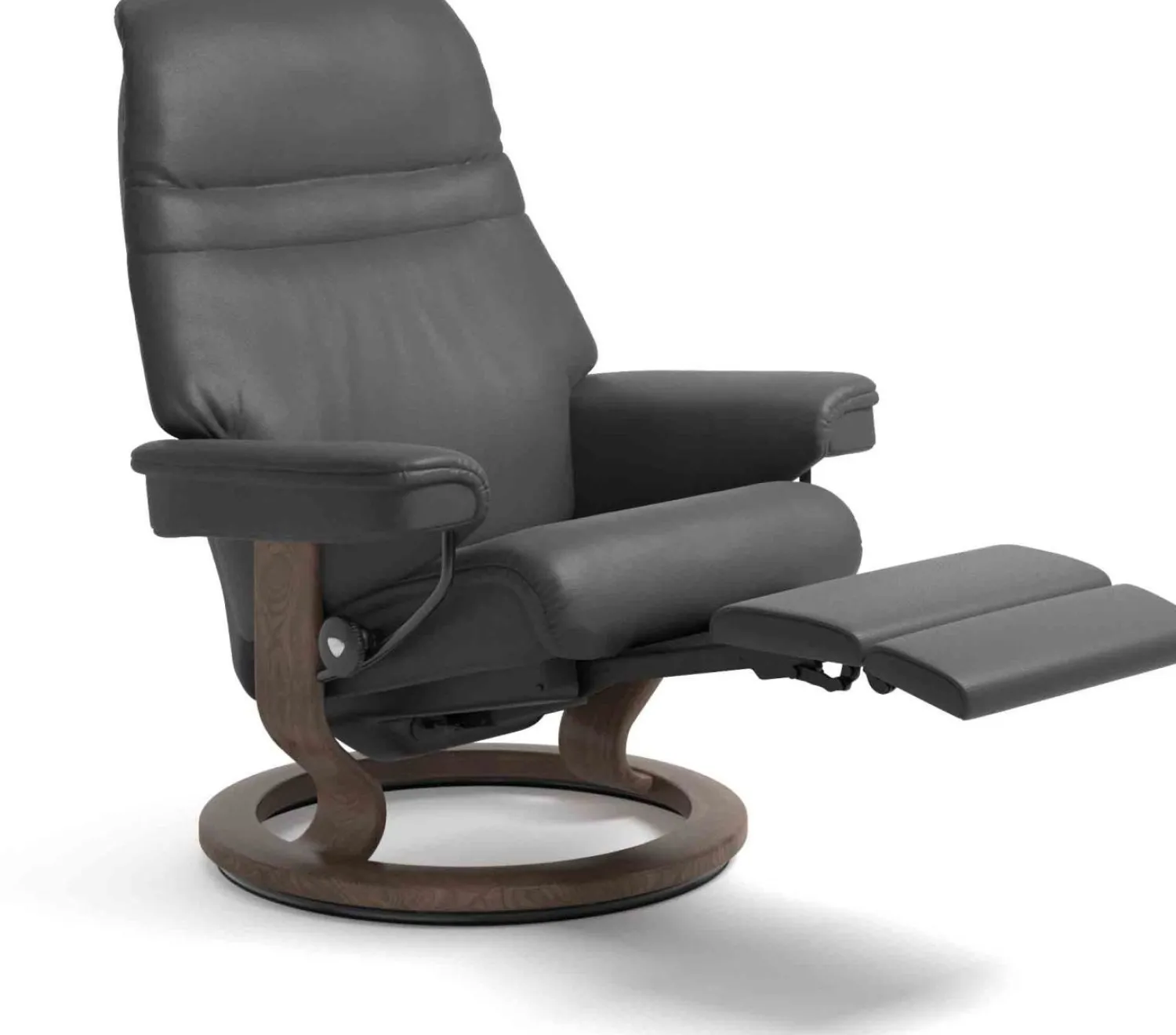 Leren Fauteuils|Relaxfauteuils-Stressless Sunrise Relaxfauteuil Zwart