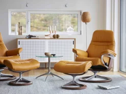 Leren Fauteuils|Relaxfauteuils-Stressless Sunrise Relaxfauteuil Zwart