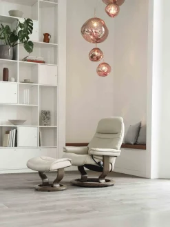 Leren Fauteuils|Relaxfauteuils-Stressless Sunrise Relaxfauteuil Zwart