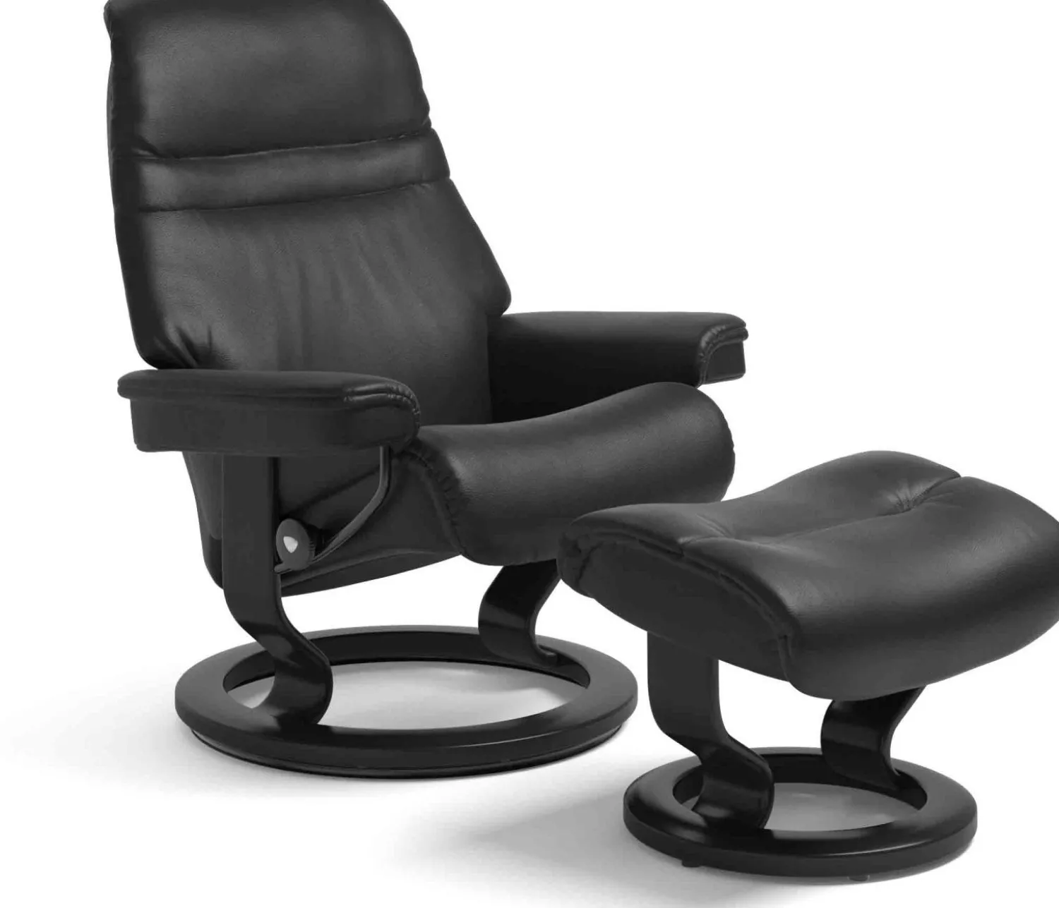 Leren Fauteuils|Relaxfauteuils-Stressless Sunrise Relaxfauteuil Zwart