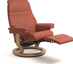 Leren Fauteuils|Design Fauteuils-Stressless Sunrise Relaxfauteuil Grijs