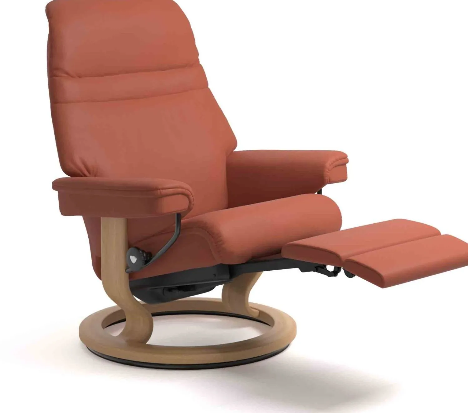 Leren Fauteuils|Design Fauteuils-Stressless Sunrise Relaxfauteuil Grijs