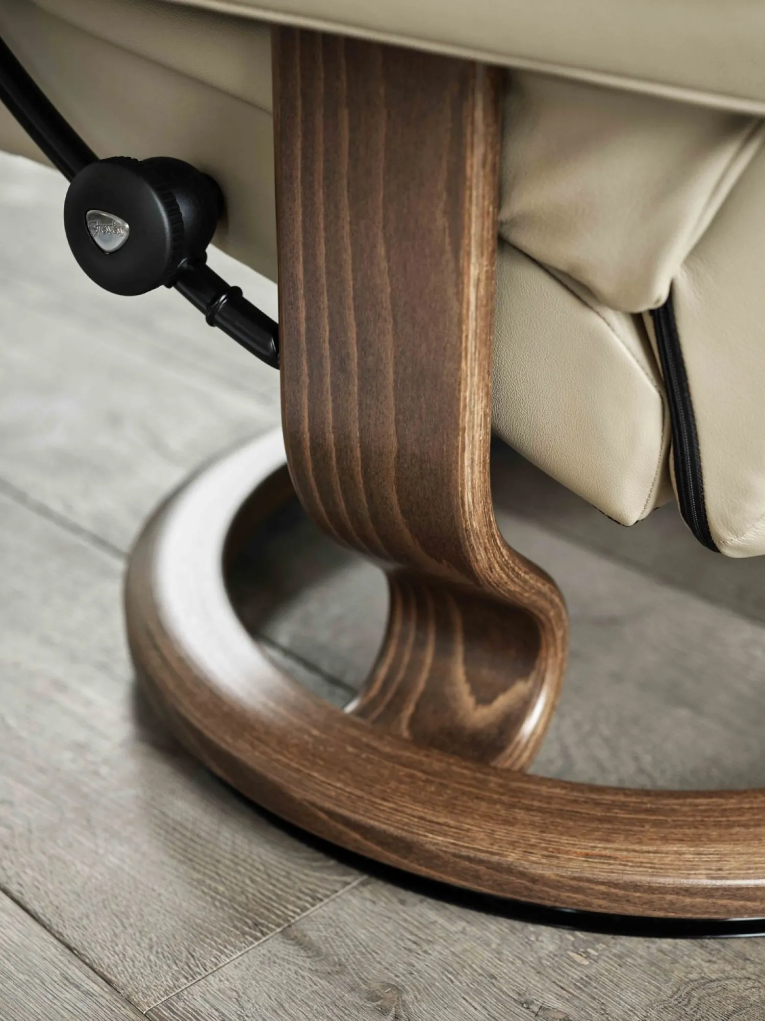 Leren Fauteuils|Design Fauteuils-Stressless Sunrise Relaxfauteuil Grijs