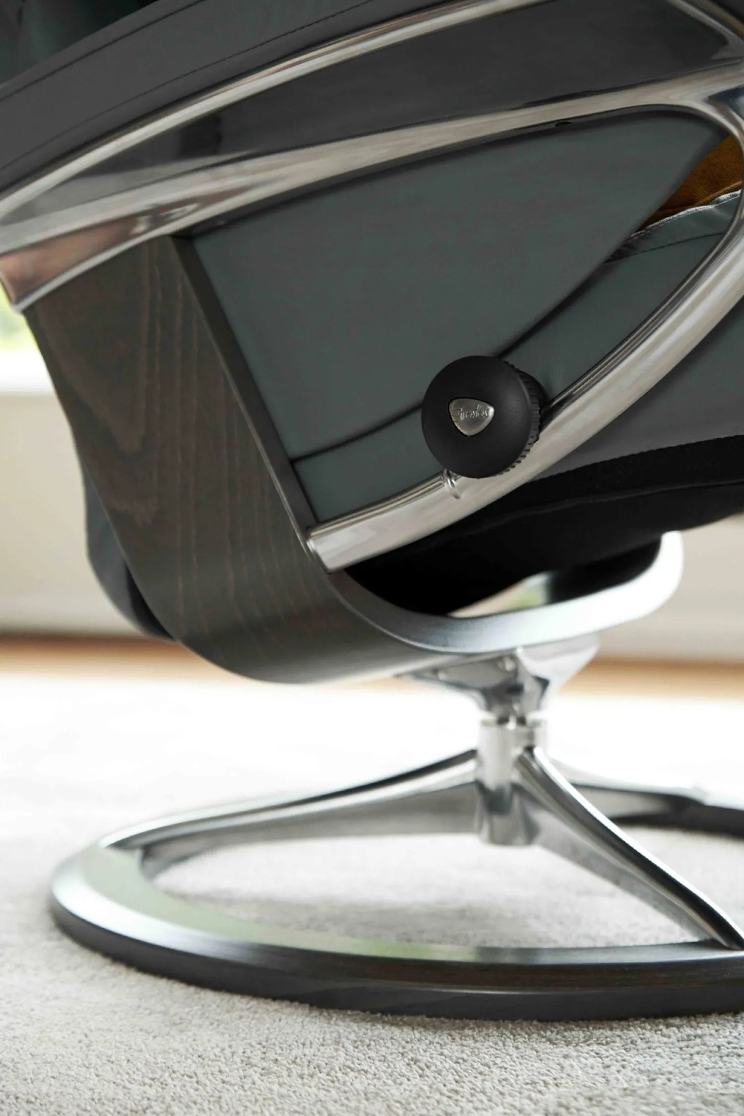 Leren Fauteuils|Design Fauteuils-Stressless Sunrise Relaxfauteuil Grijs