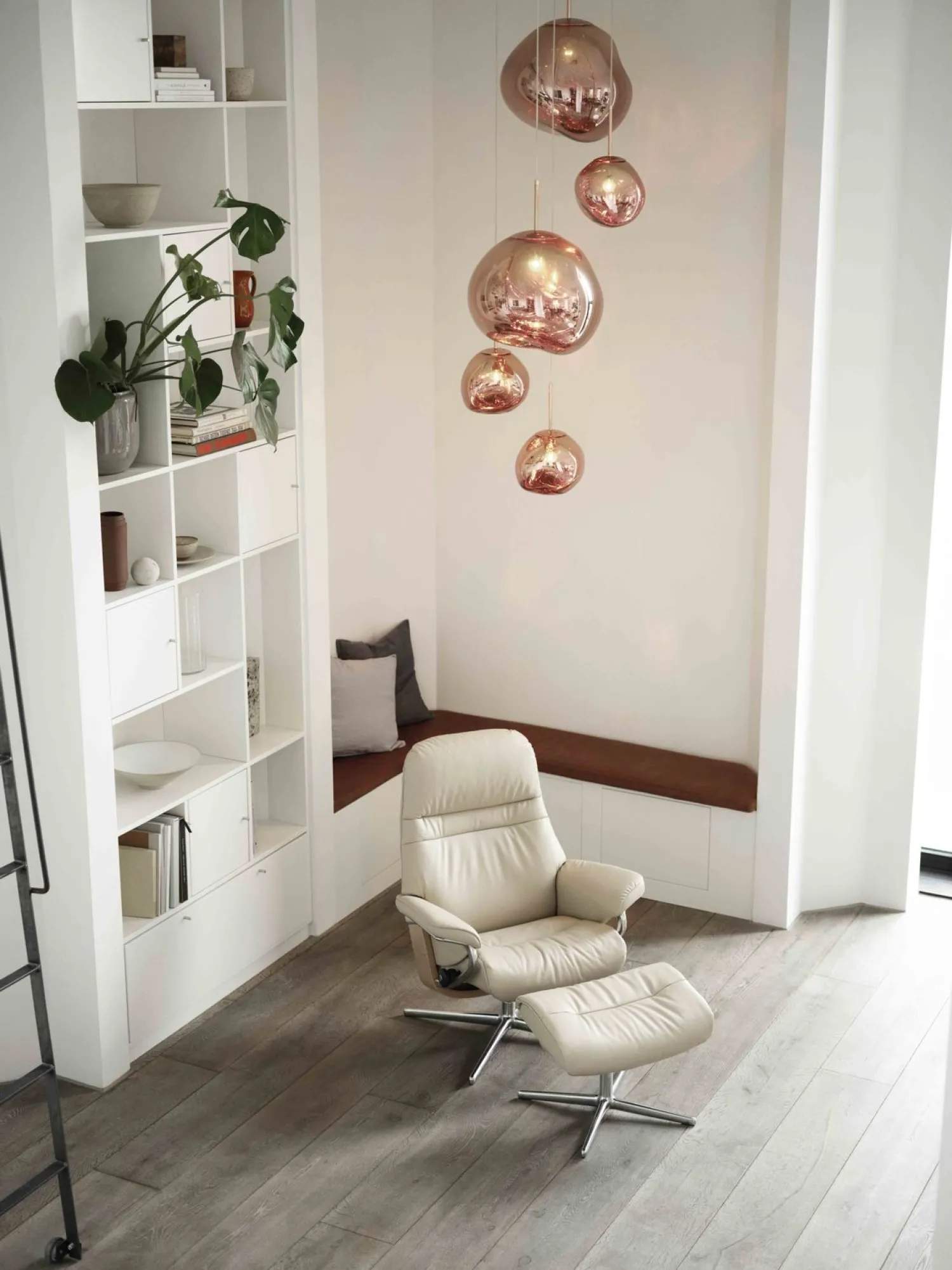 Leren Fauteuils|Design Fauteuils-Stressless Sunrise Relaxfauteuil Grijs