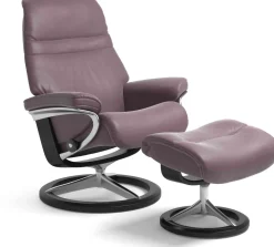 Leren Fauteuils|Design Fauteuils-Stressless Sunrise Relaxfauteuil Grijs