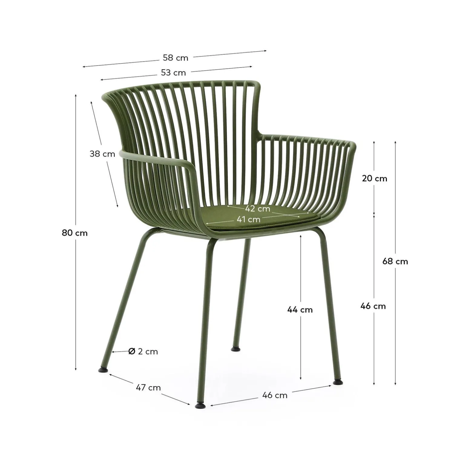 Tuinstoelen-Kave Home Surpika Tuinstoel Groen