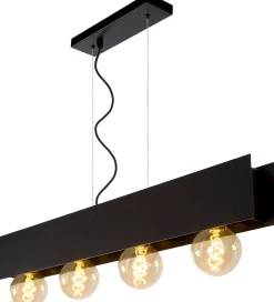 Industriële Hanglampen|Industriële Hanglampen-Lucide Surtus Hanglamp Zwart