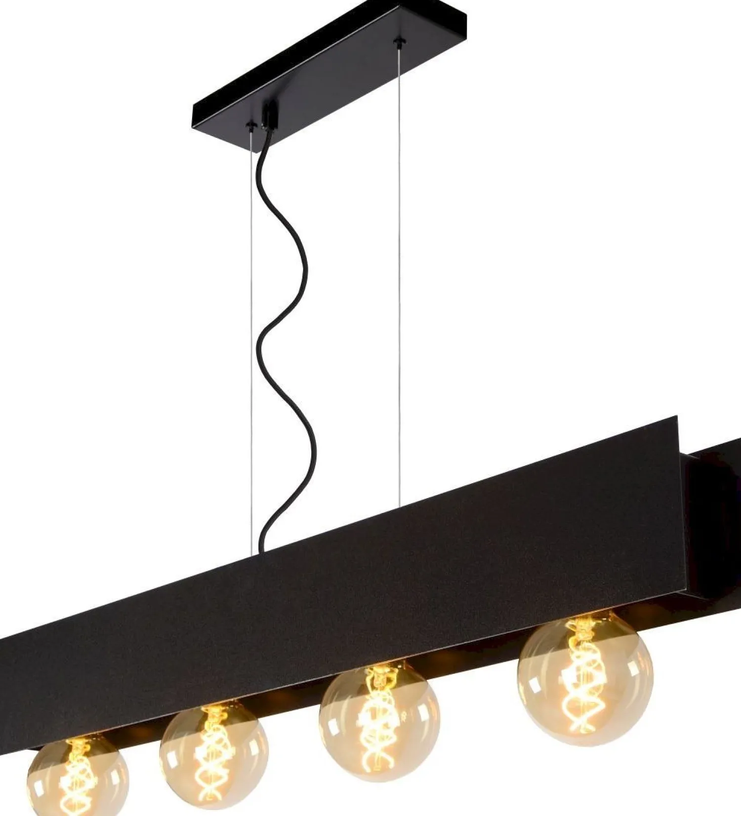 Industriële Hanglampen|Industriële Hanglampen-Lucide Surtus Hanglamp Zwart