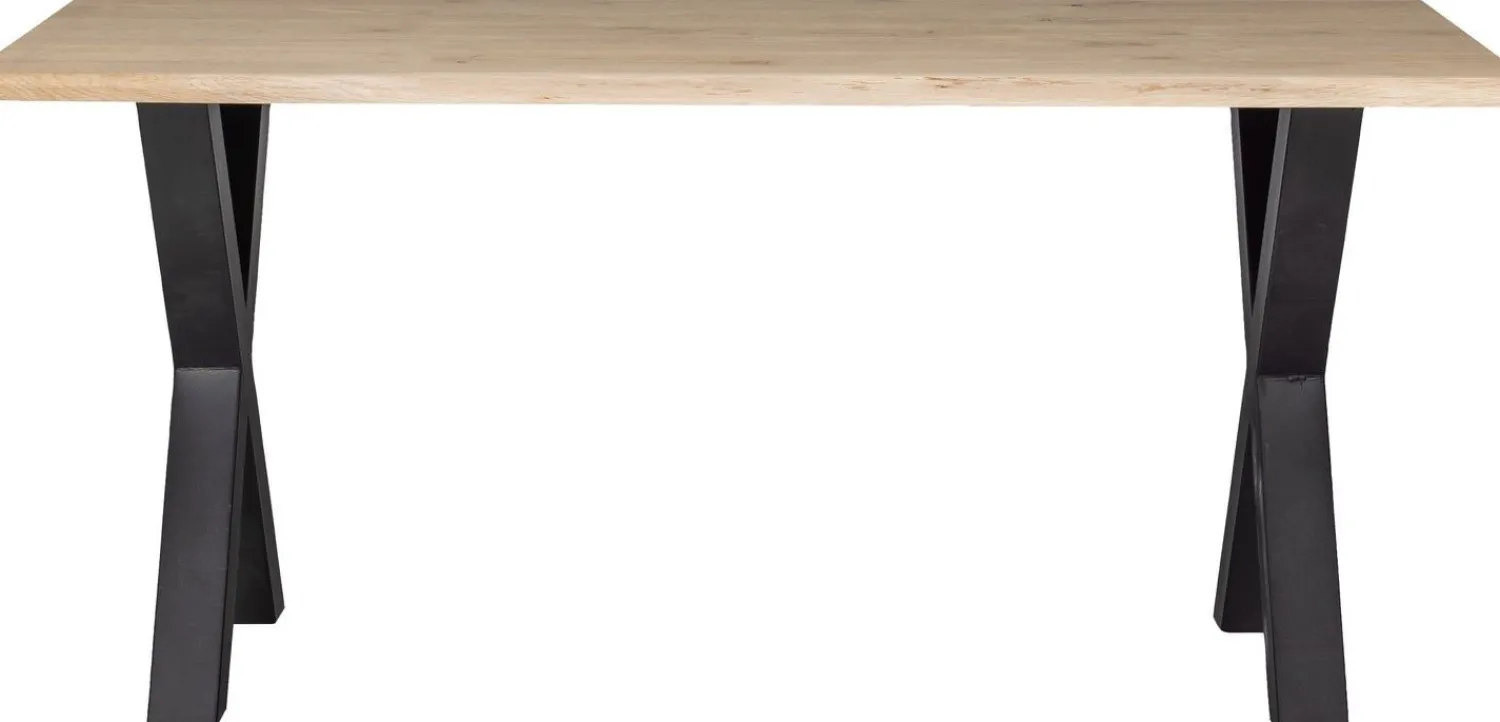 Houten Eettafels|Rechthoekige Eettafels-WOOOD Tablo Boomstam X-poot Eettafel Naturel
