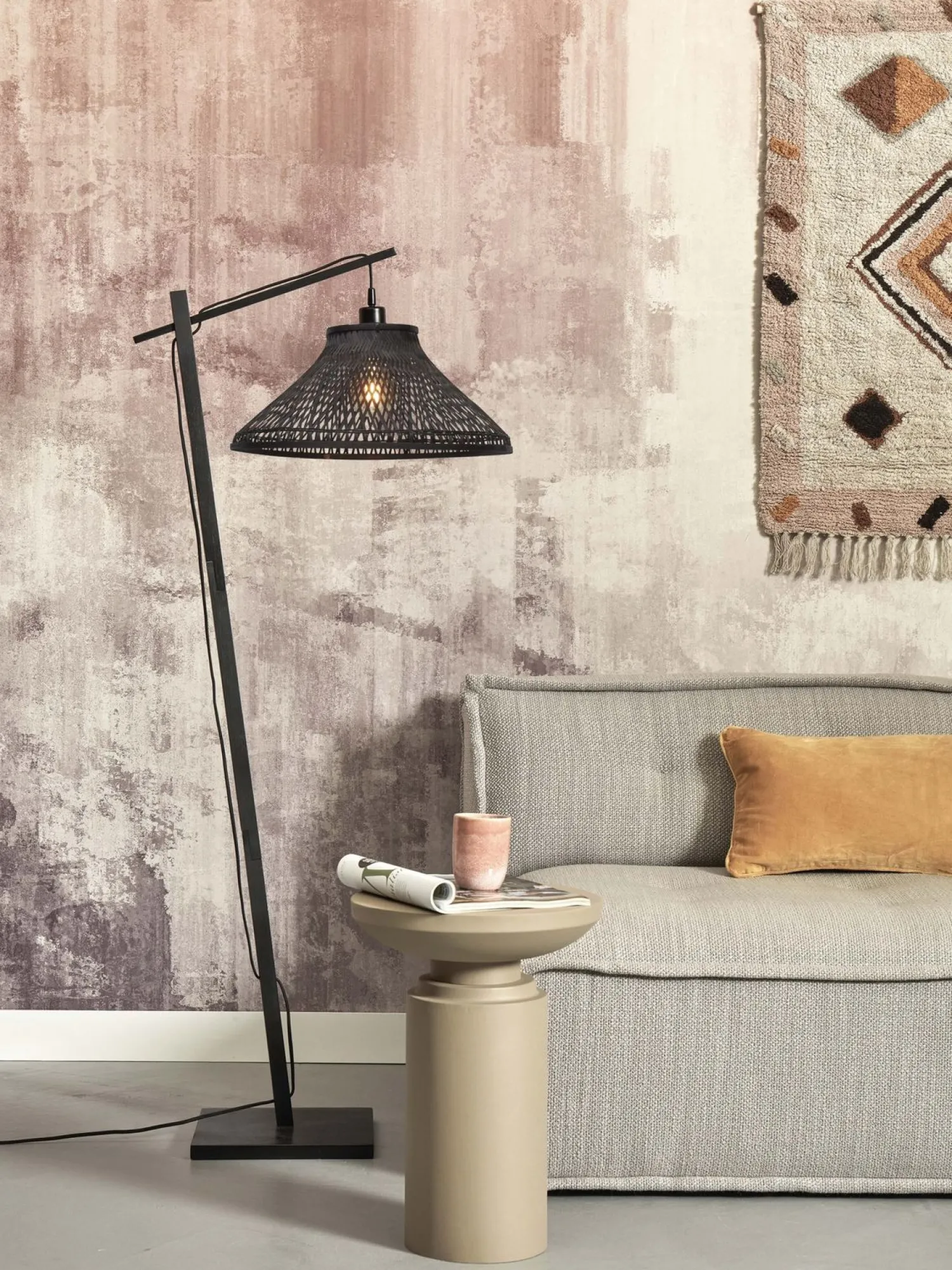 Industriële Vloerlampen|Vloerlampen-It's about RoMi Tahiti Vloerlamp Zwart