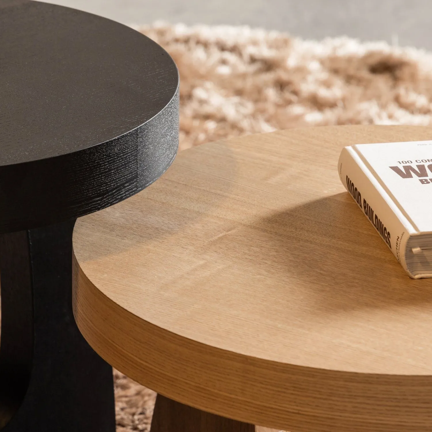 Ronde Bijzettafels-WOOOD Tala Bijzettafel Black