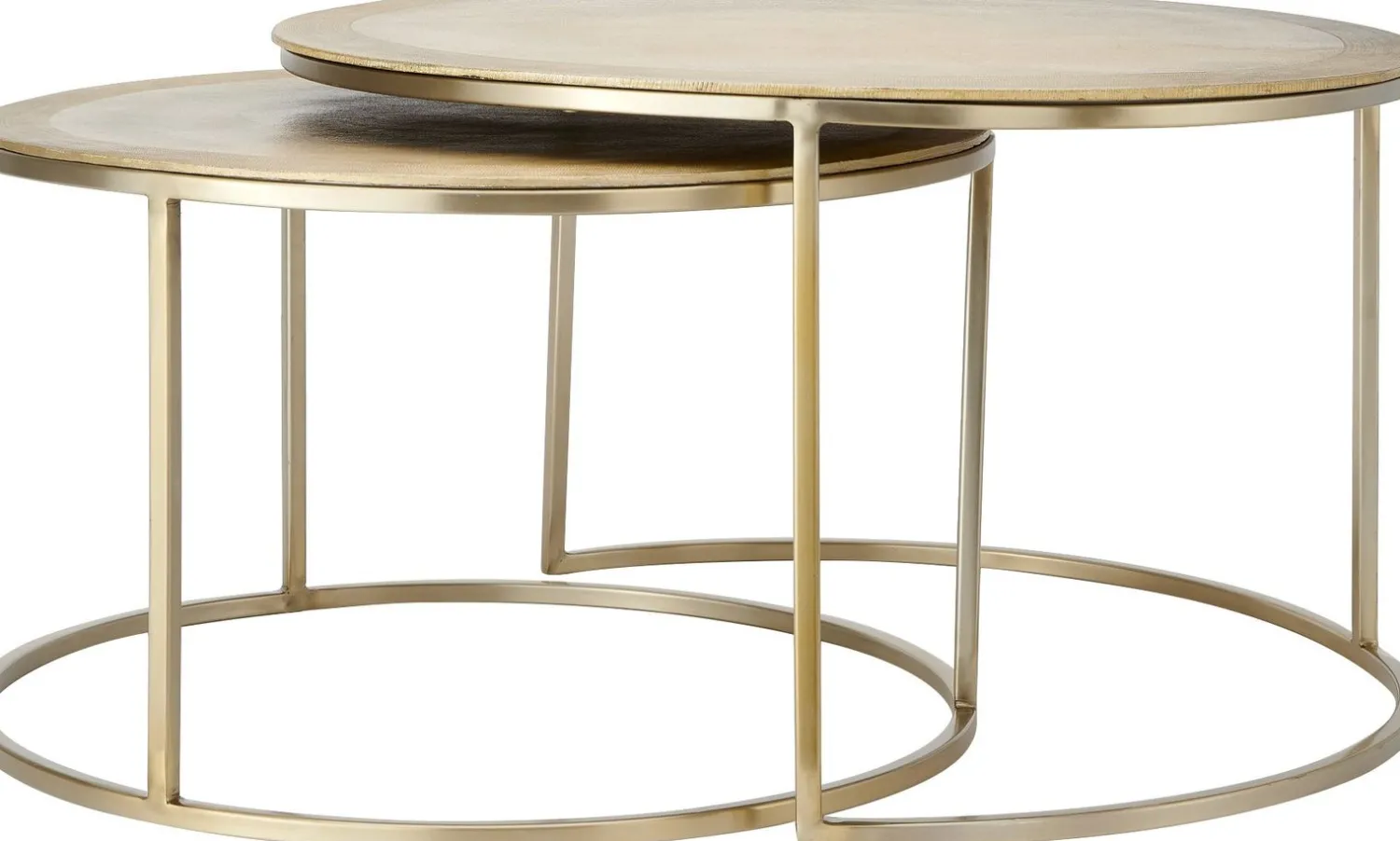 Ronde Salontafels-Trendhopper Talca Salontafelset Licht Goud
