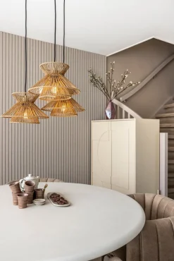 Hanglampen|Hanglampen-Lucide Tasman Hanglamp Naturel