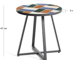 Ronde Bijzettafels-Kave Home Tella Bijzettafel Grafiet, Multi