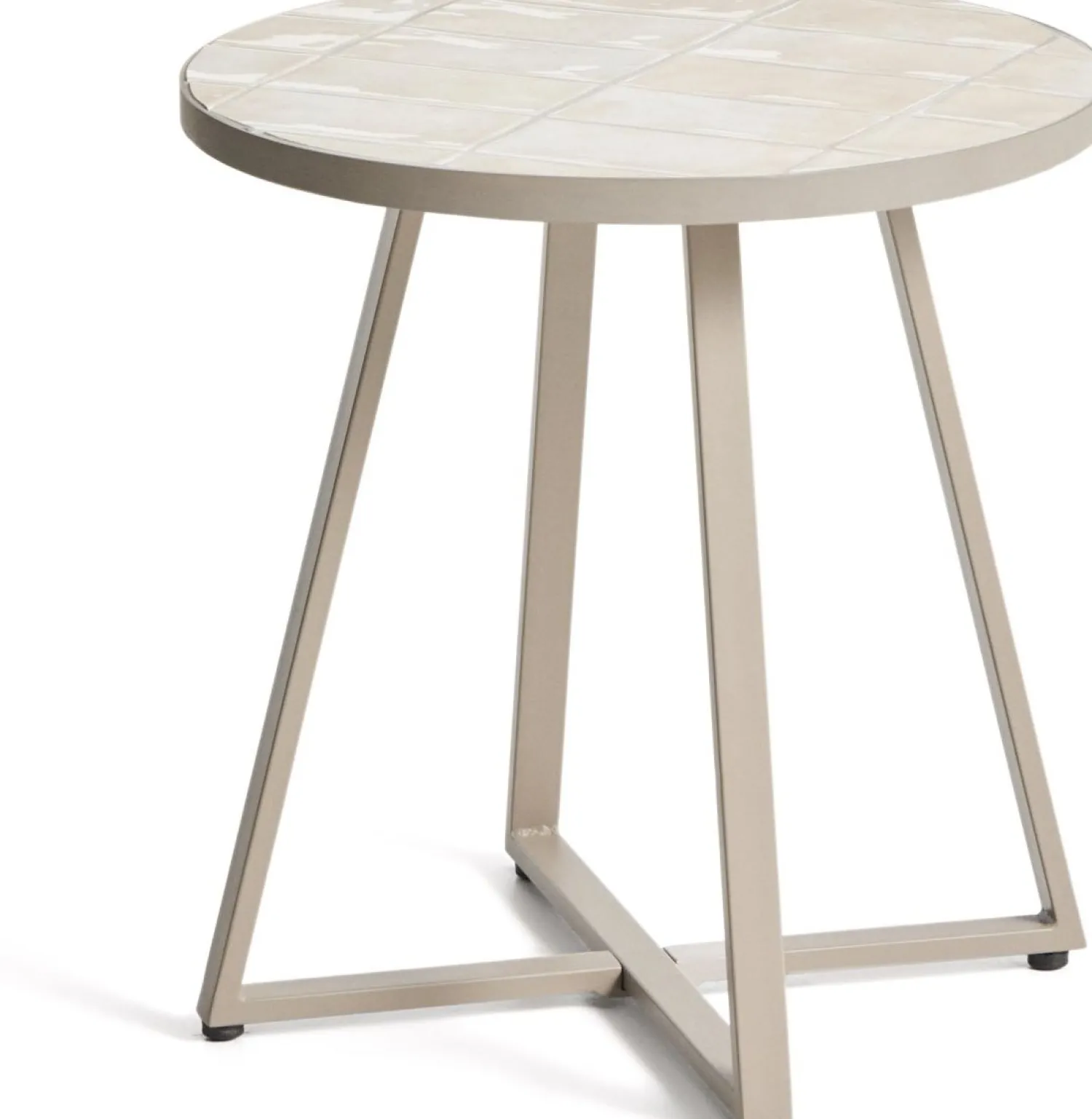 Ronde Bijzettafels-Kave Home Tella Bijzettafel Beige