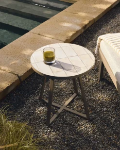 Ronde Bijzettafels-Kave Home Tella Bijzettafel Beige