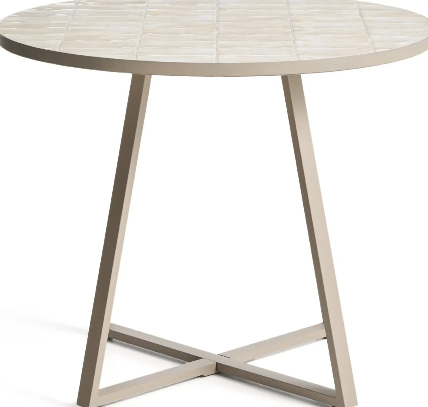 Tuintafels-Kave Home Tella Outdoor Bistrotafel Beige