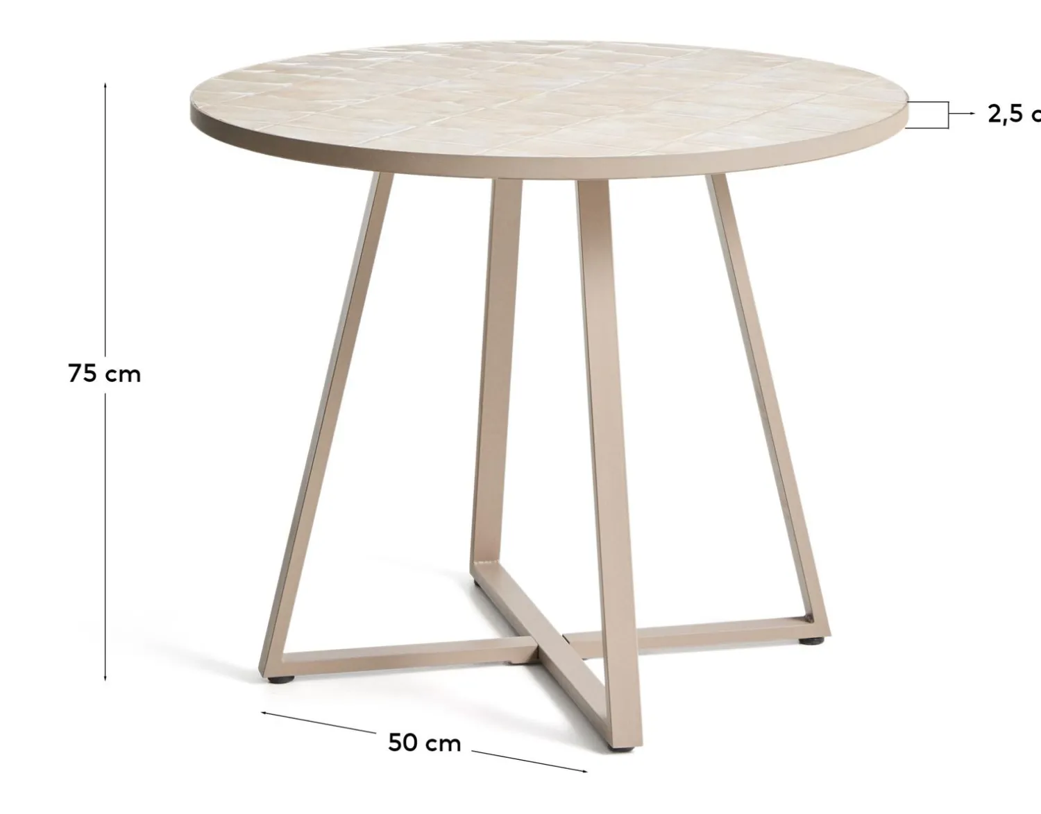 Tuintafels-Kave Home Tella Outdoor Bistrotafel Beige