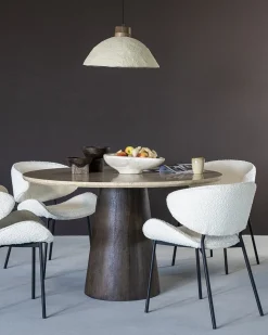 Eetkamerstoelen Met Armleuning-Eleonora Tess Eetkamerstoel Beige