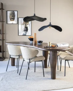 Eetkamerstoelen Met Armleuning-Eleonora Tess Eetkamerstoel Zand