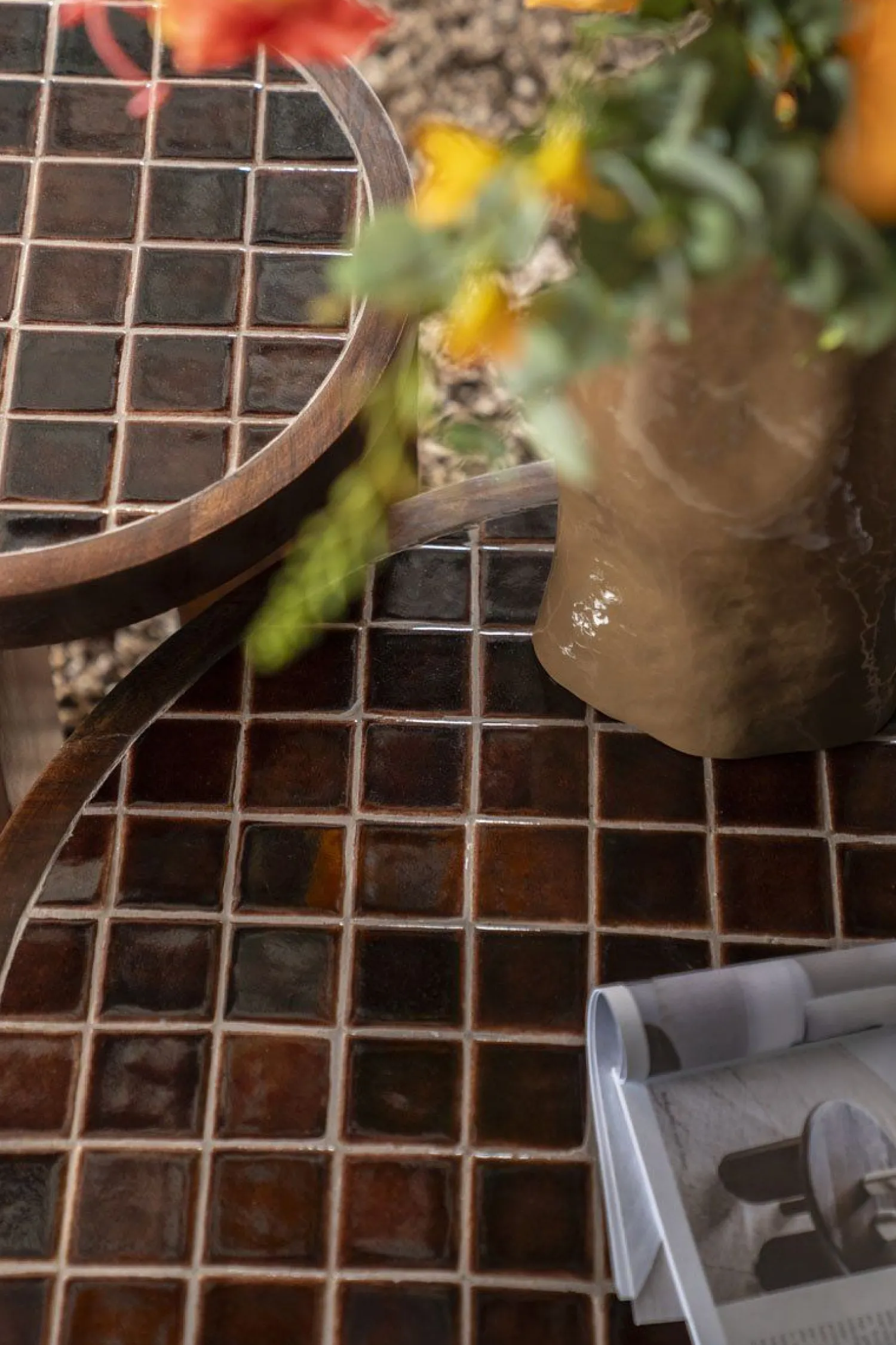 Ronde Bijzettafels-By Boo TiledUp Bijzettafel Brown