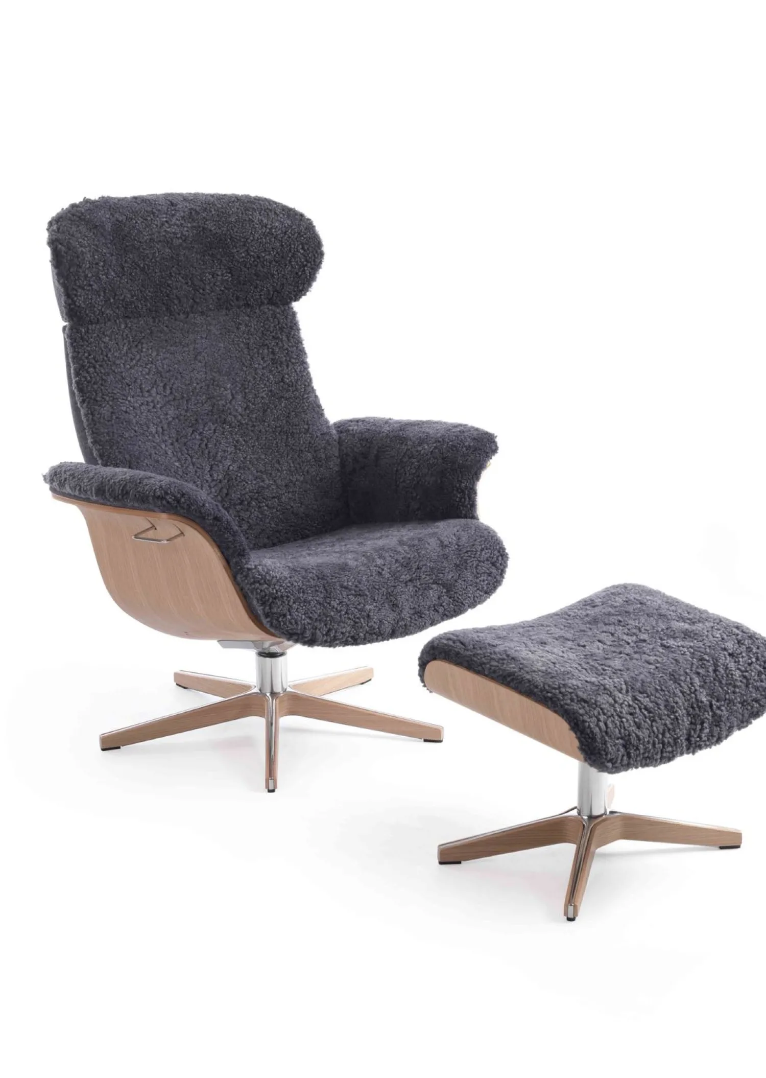 Draaifauteuils|Relaxfauteuils-Eijerkamp Collectie Time Out Sheepskin Relaxfauteuil Off-White