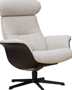 Draaifauteuils|Relaxfauteuils-Eijerkamp Collectie Time-Out Beige Relaxfauteuil + Hocker Beige, Black