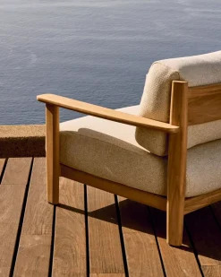 Tuinstoelen-Kave Home Tirant Outdoor Fauteuil Naturel, Beige