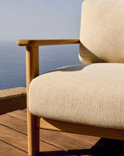 Tuinstoelen-Kave Home Tirant Outdoor Fauteuil Naturel, Beige
