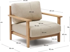 Tuinstoelen-Kave Home Tirant Outdoor Fauteuil Naturel, Beige