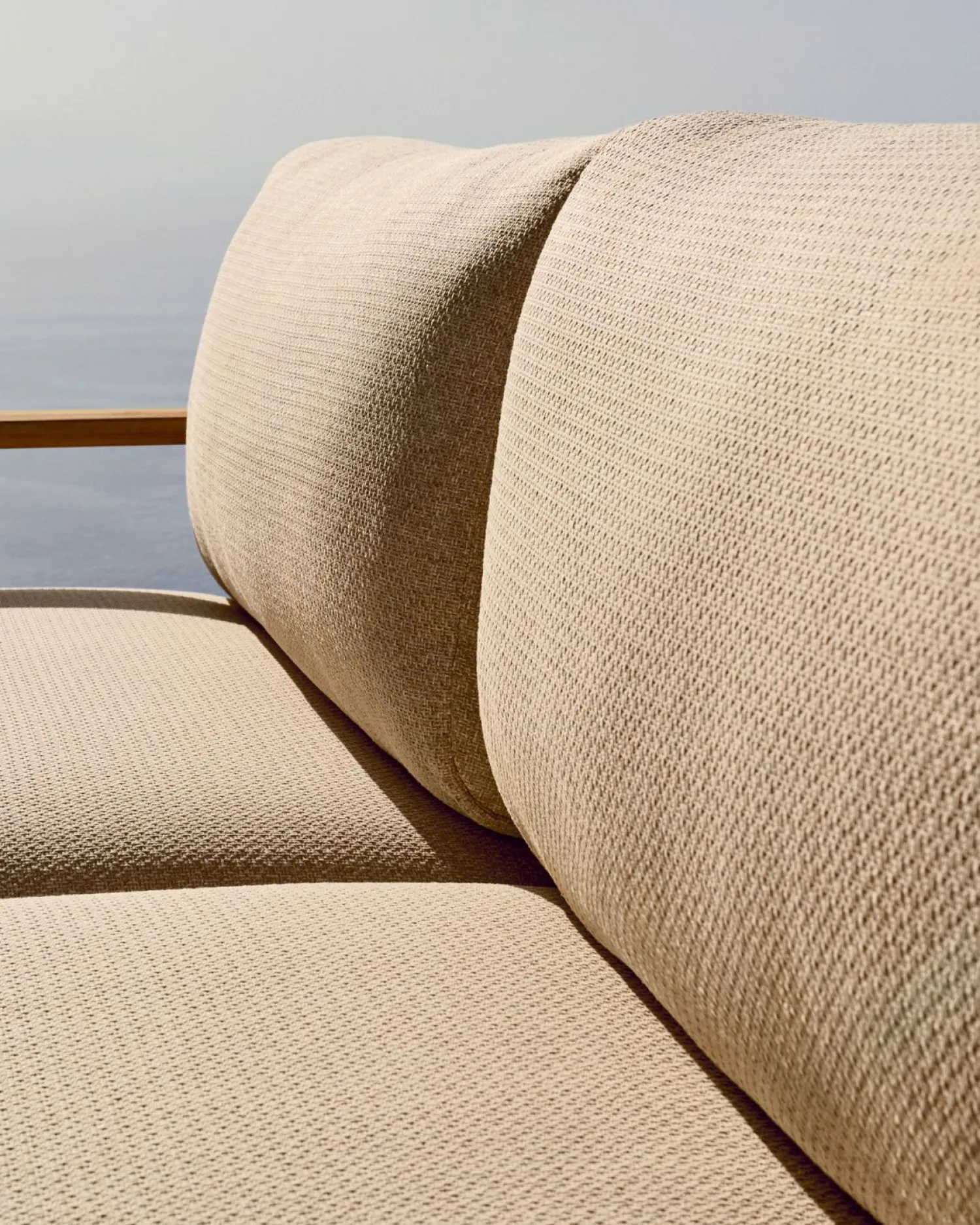 Tuinbanken|Zitbanken-Kave Home Tirant Outdoor 3-Zitsbank Naturel, Beige