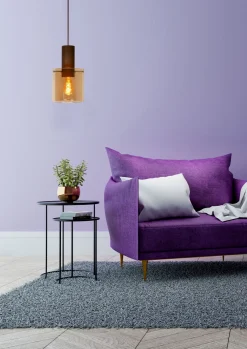Glazen Hanglampen|Glazen Hanglampen-Lucide Toledo Hanglamp Koper