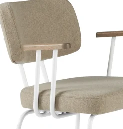 Eetkamerstoelen Met Armleuning-Eijerkamp Collectie Tom Onderstel Wit Armstoel Stone, Tabacco