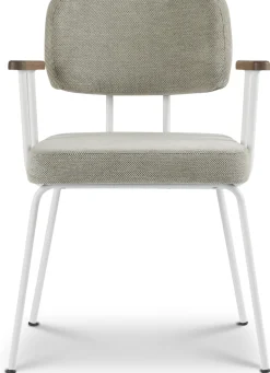 Eetkamerstoelen Met Armleuning-Eijerkamp Collectie Tom Onderstel Wit Armstoel Multigrey, Tabacco