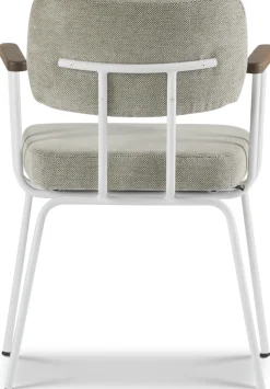 Eetkamerstoelen Met Armleuning-Eijerkamp Collectie Tom Onderstel Wit Armstoel Multigrey, Tabacco