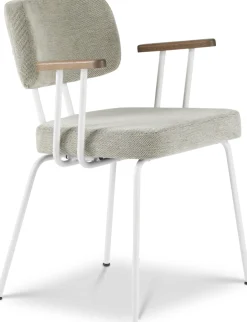 Eetkamerstoelen Met Armleuning-Eijerkamp Collectie Tom Onderstel Wit Armstoel Multigrey, Tabacco