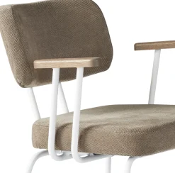 Eetkamerstoelen Met Armleuning-Eijerkamp Collectie Tom Onderstel Wit Armstoel Brown, Tabacco