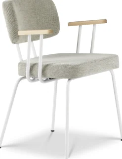 Eetkamerstoelen Met Armleuning-Eijerkamp Collectie Tom Onderstel Wit Armstoel Multigrey, Groove