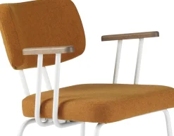 Eetkamerstoelen Met Armleuning-Eijerkamp Collectie Tom Onderstel Wit Armstoel Marroc, Tabacco