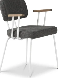 Eetkamerstoelen Met Armleuning-Eijerkamp Collectie Tom Onderstel Wit Armstoel Antracite, Tabacco