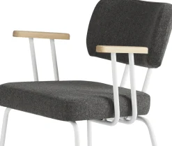 Eetkamerstoelen Zonder Armleuning-Eijerkamp Collectie Tom Onderstel Wit Armstoel Antracite, Groove
