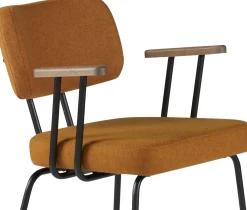 Eetkamerstoelen Met Armleuning-Eijerkamp Collectie Tom Onderstel Zwart Armstoel Marroc, Tabacco