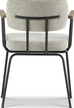 Eetkamerstoelen Met Armleuning-Eijerkamp Collectie Tom Onderstel Zwart Armstoel Multigrey, Tabacco