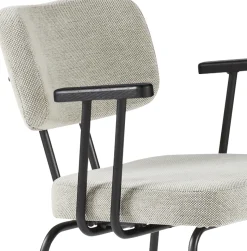 Eetkamerstoelen Met Armleuning-Eijerkamp Collectie Tom Onderstel Zwart Armstoel Multigrey, Antracite